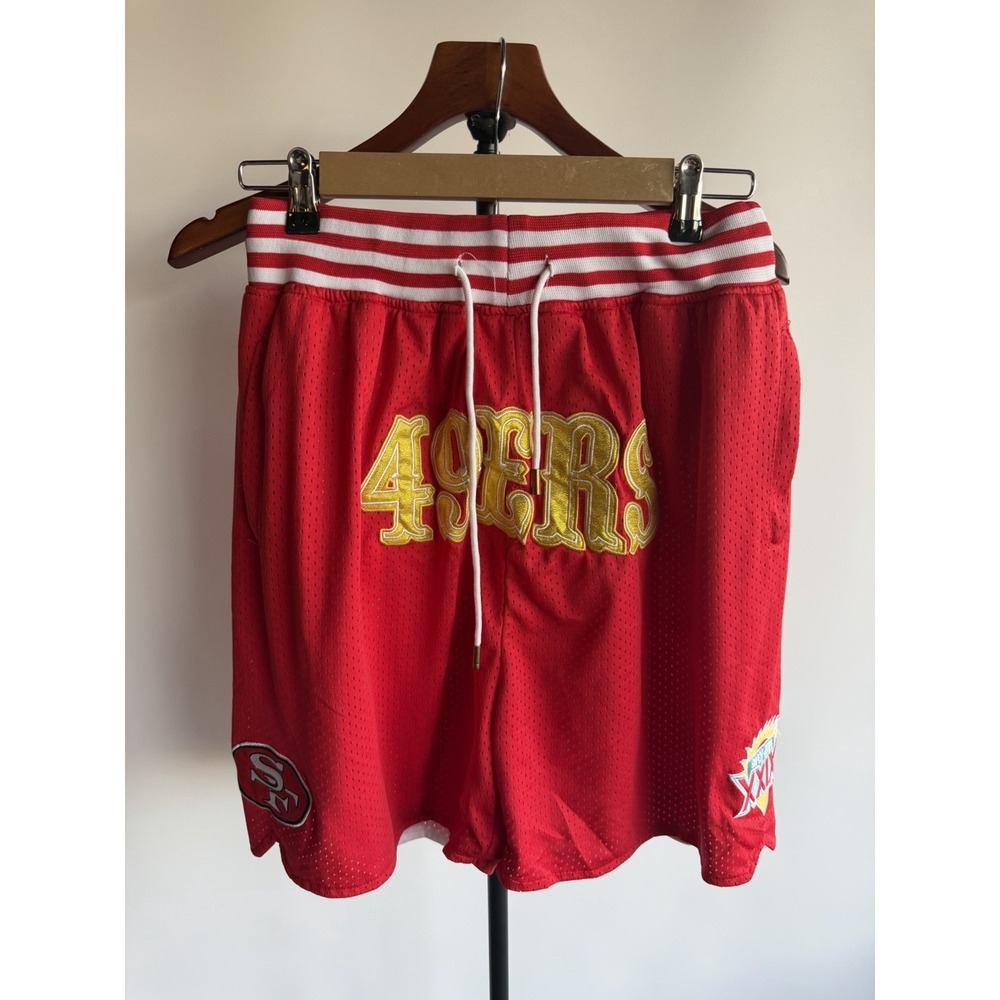 Just Don Basketball Shorts Mens L Red San Francisco 49ers Super Bowl XXIX USA